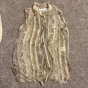 Equipment snake skin animal print silk sleeveless blouse